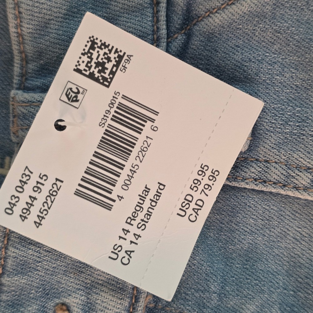 American Eagle Dreamy Drape Baggy Wide Leg Carpenter Jeans Light Wash 14 Regular - Picture 5 of 16